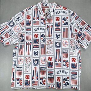 New York Yankees Shirt Sz 3XL All Over Print Reyn Spooner Baseball Hawaiian Camp
